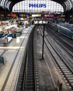 Bahnhof, Gleise, Leere, Hamburg, Deutschland Bahnhof, Gleise, Leere, Hamburg, Deutschland